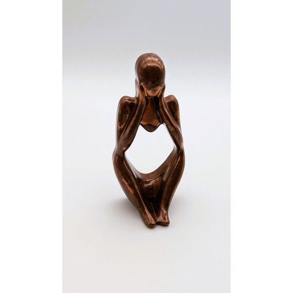 The Thinker Trio Bronze Metallic Colored Resin Handmade NEW - Picture 3 of 6